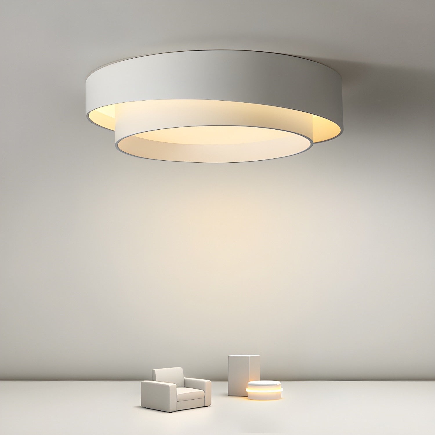 Melady Nordic Irregular Double-Layer Circular Ceiling Light