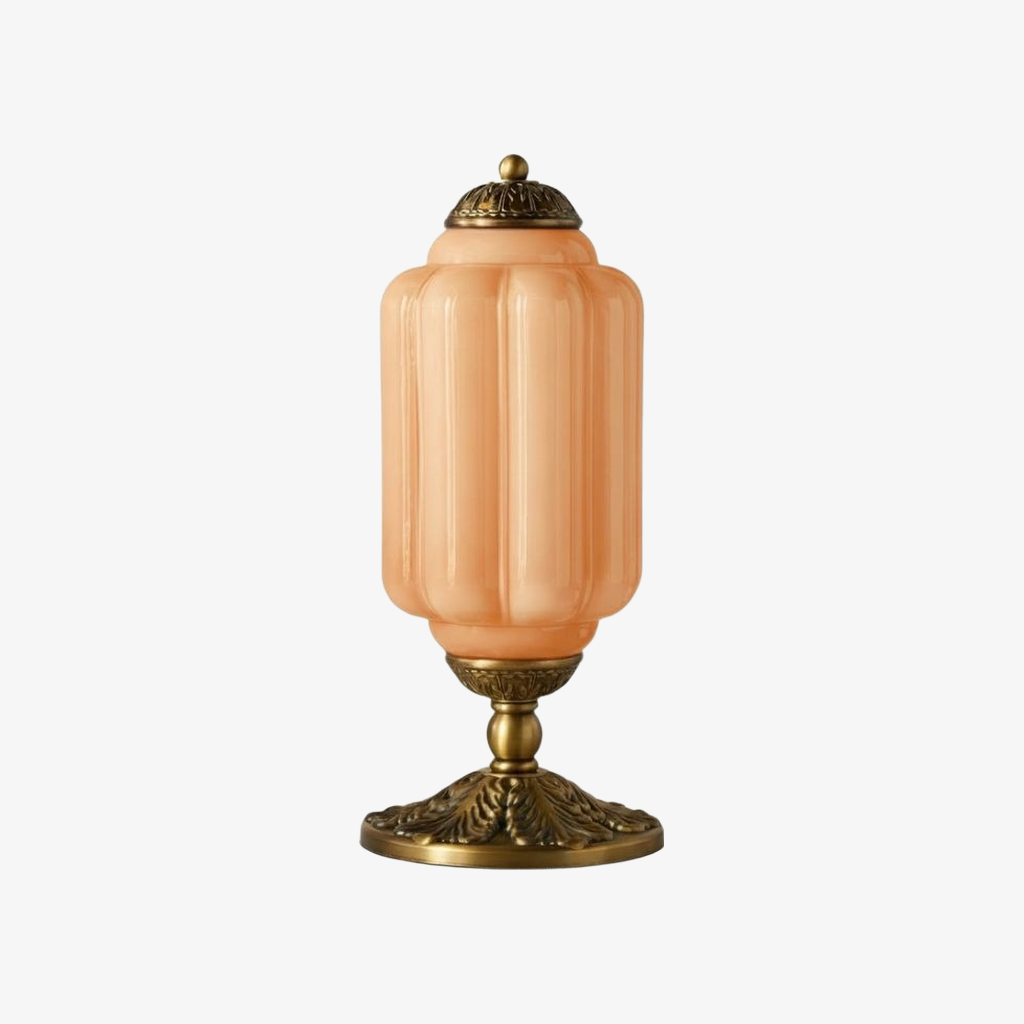 Nexos French Retro Cream Glass Textured Eloise Table Lamp