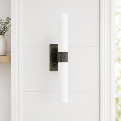Zinnia Glass Tube Double Wall Mounted Light