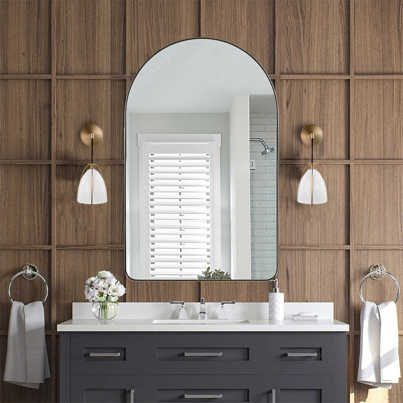 Aeryn White One Light Dome Shade Wall Sconce