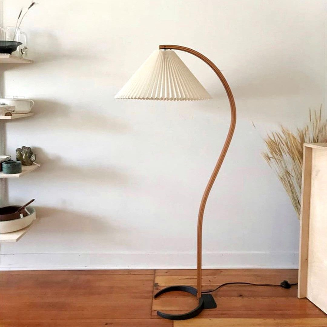 Anamika Vintage Mid Century Wooden Floor Lamp