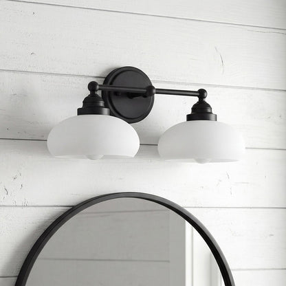 Alberta Bauhaus Milk White Glass Wall Sconce