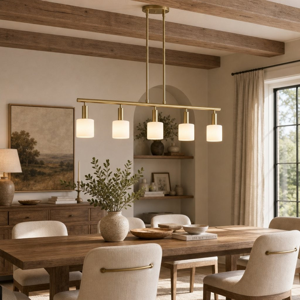 Aura Modern Linear Porcelain Chandelier
