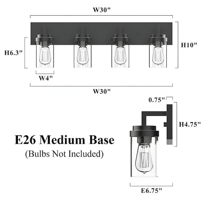 Pyros Farmhouse Clear Glass Cylinder Vanity Wall Light