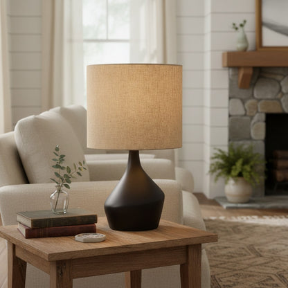 Daphne Vintage Ceramic Linen Shade Table Lamp