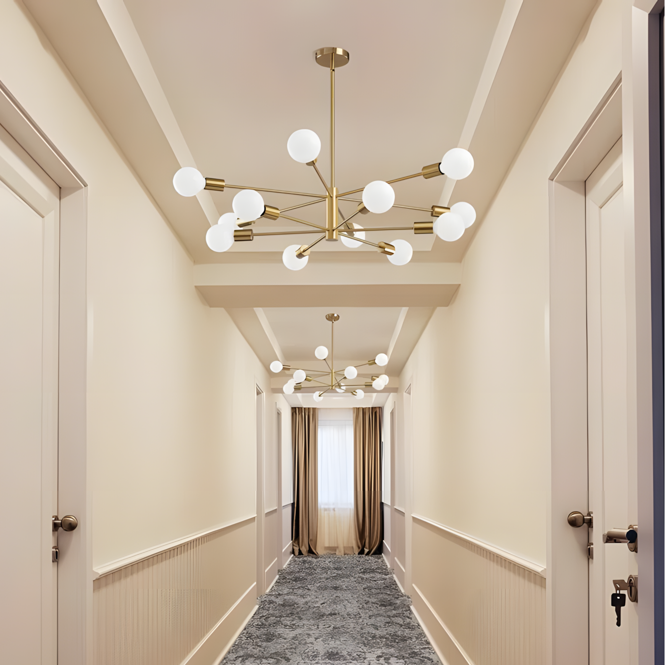 Drayven Modern Tiered Sputnik Metal Chandelier