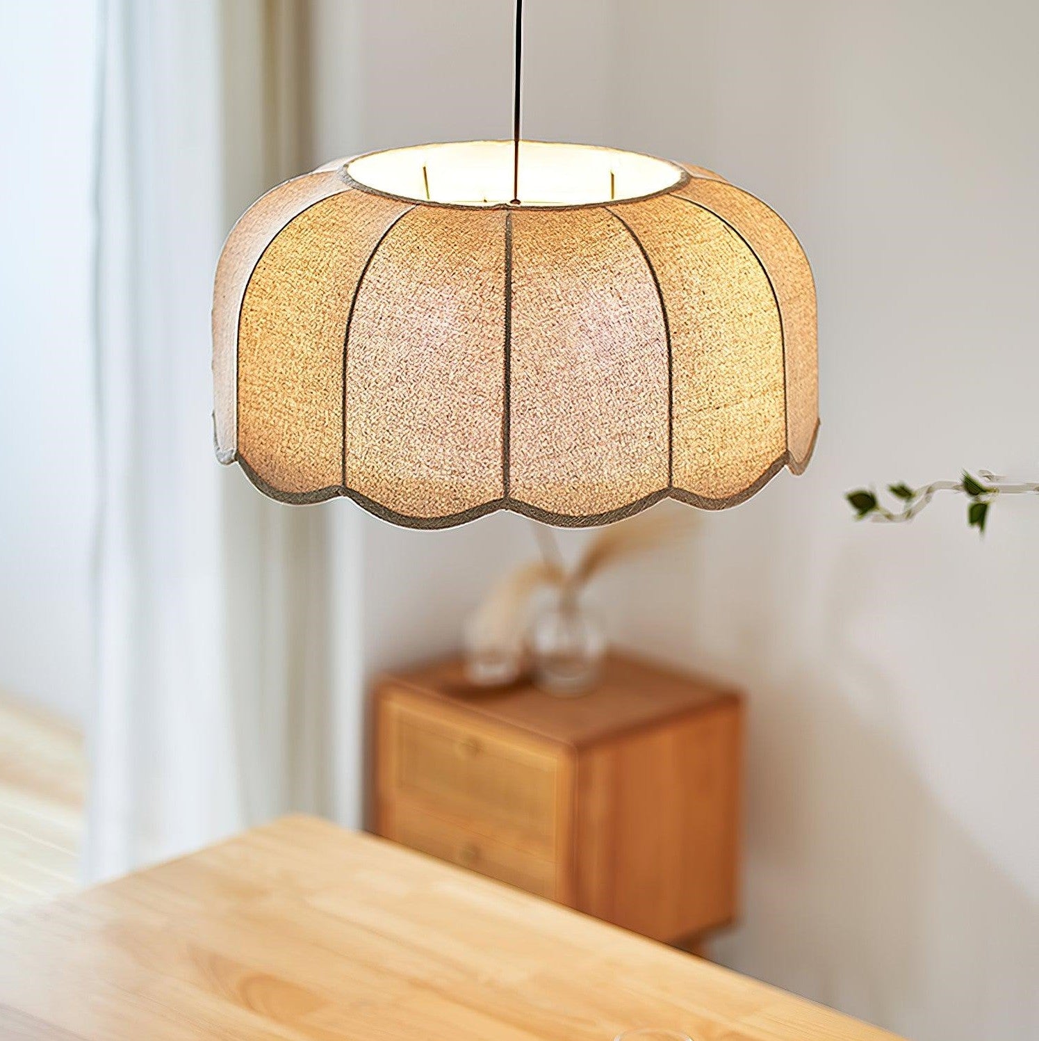Quill Large Boho Fabric Flower Pendant Light