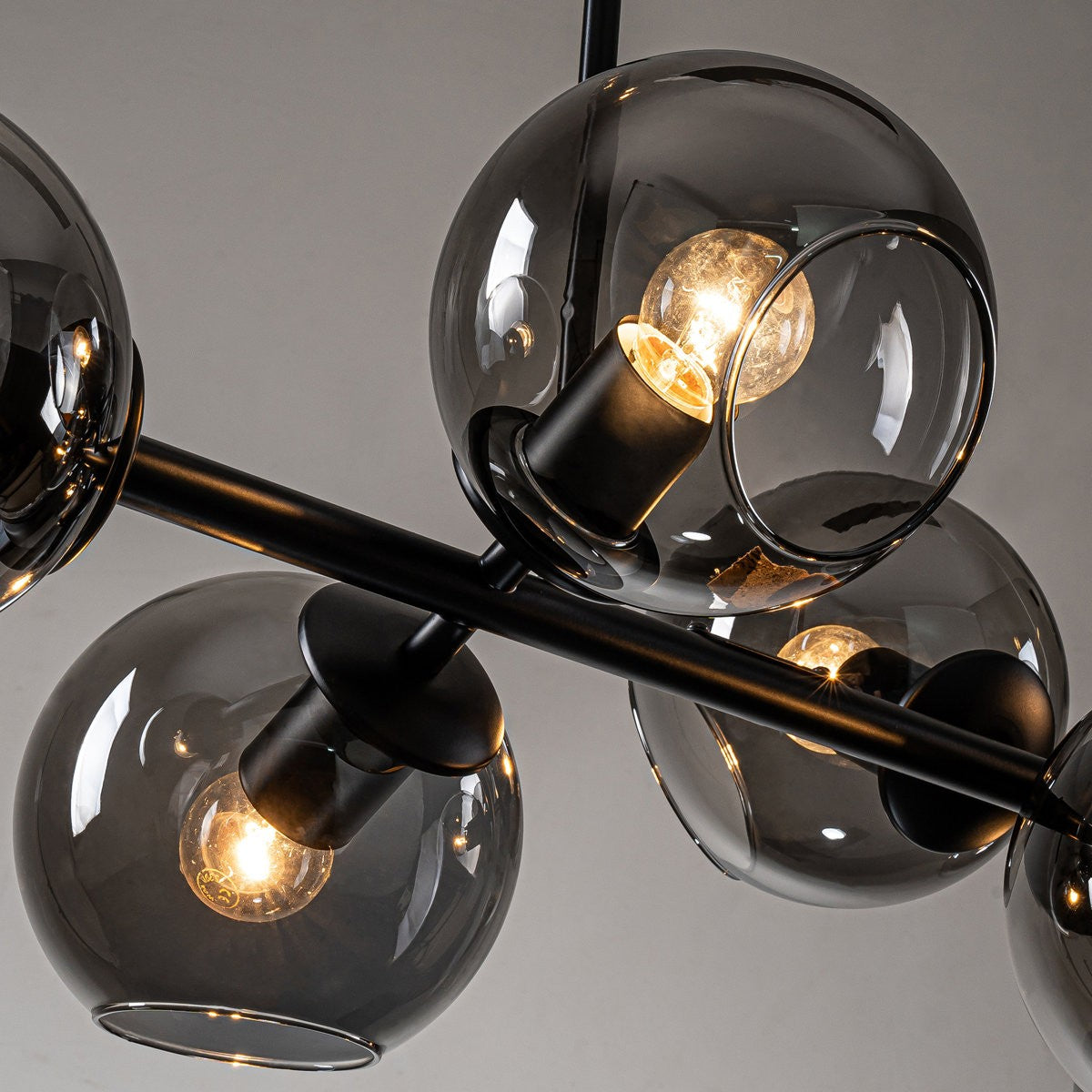 Malley Modern 8-Light Black Globe Glass Chandelier