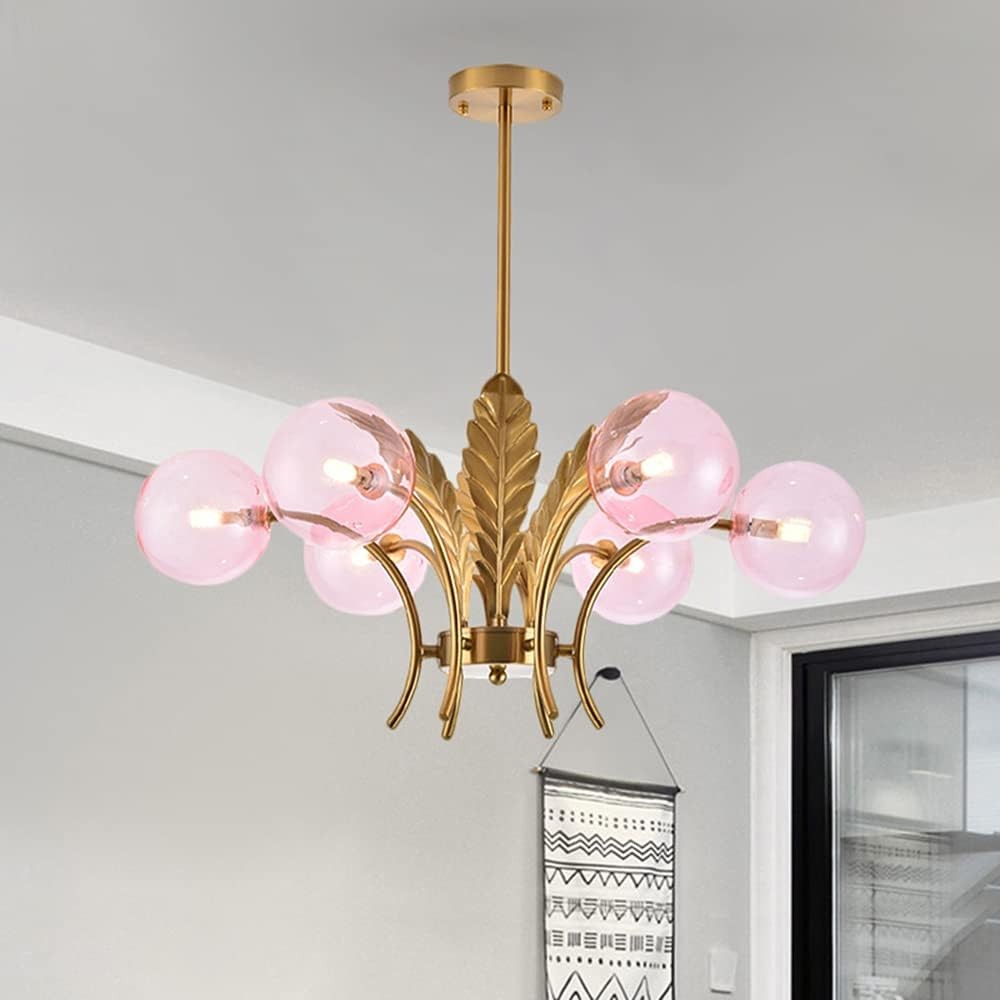 Zephyr Luxury 6-Lights Globe Glass Chandelier