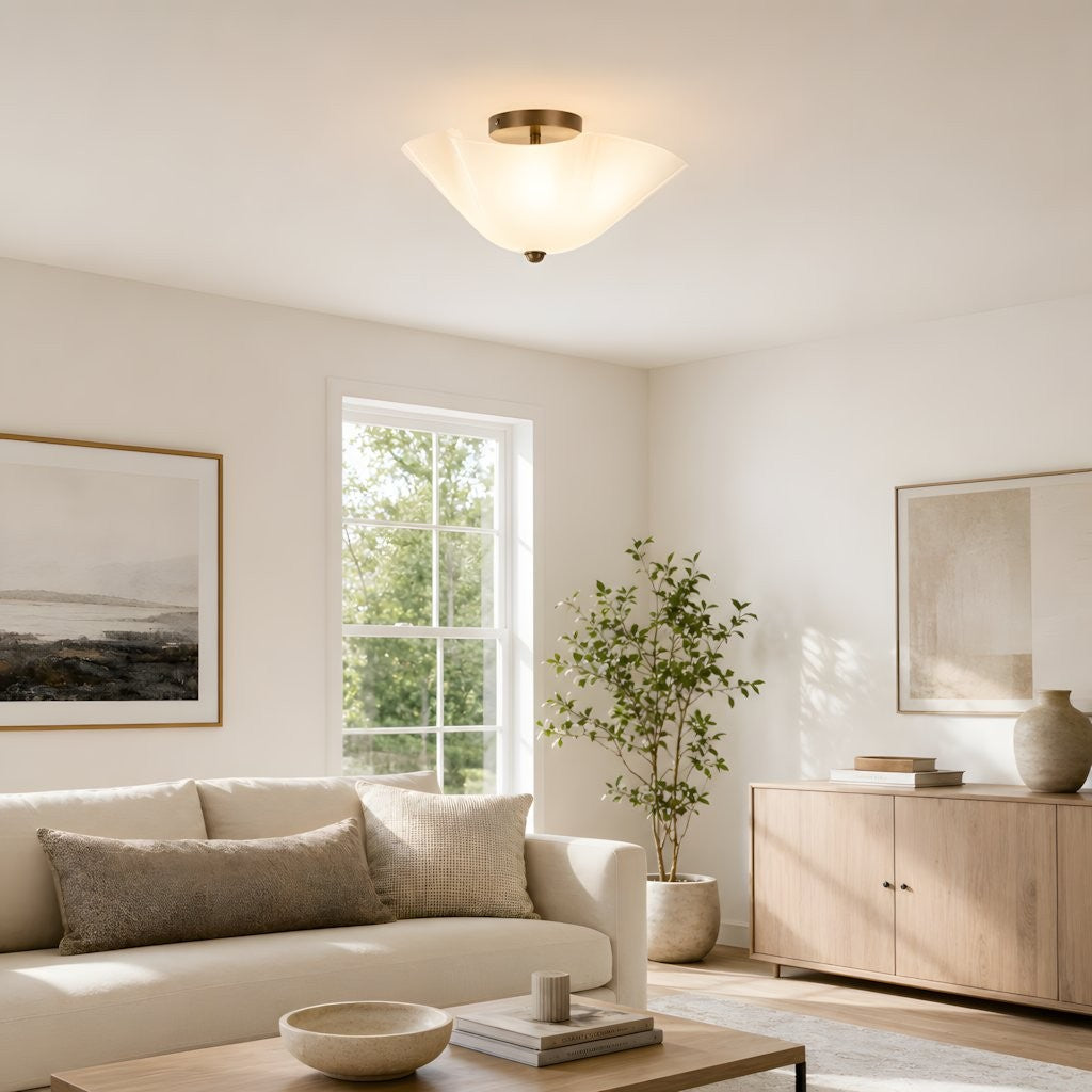 Esmay Modern Wavy Glass Fazzo Flush Mount Ceiling Light