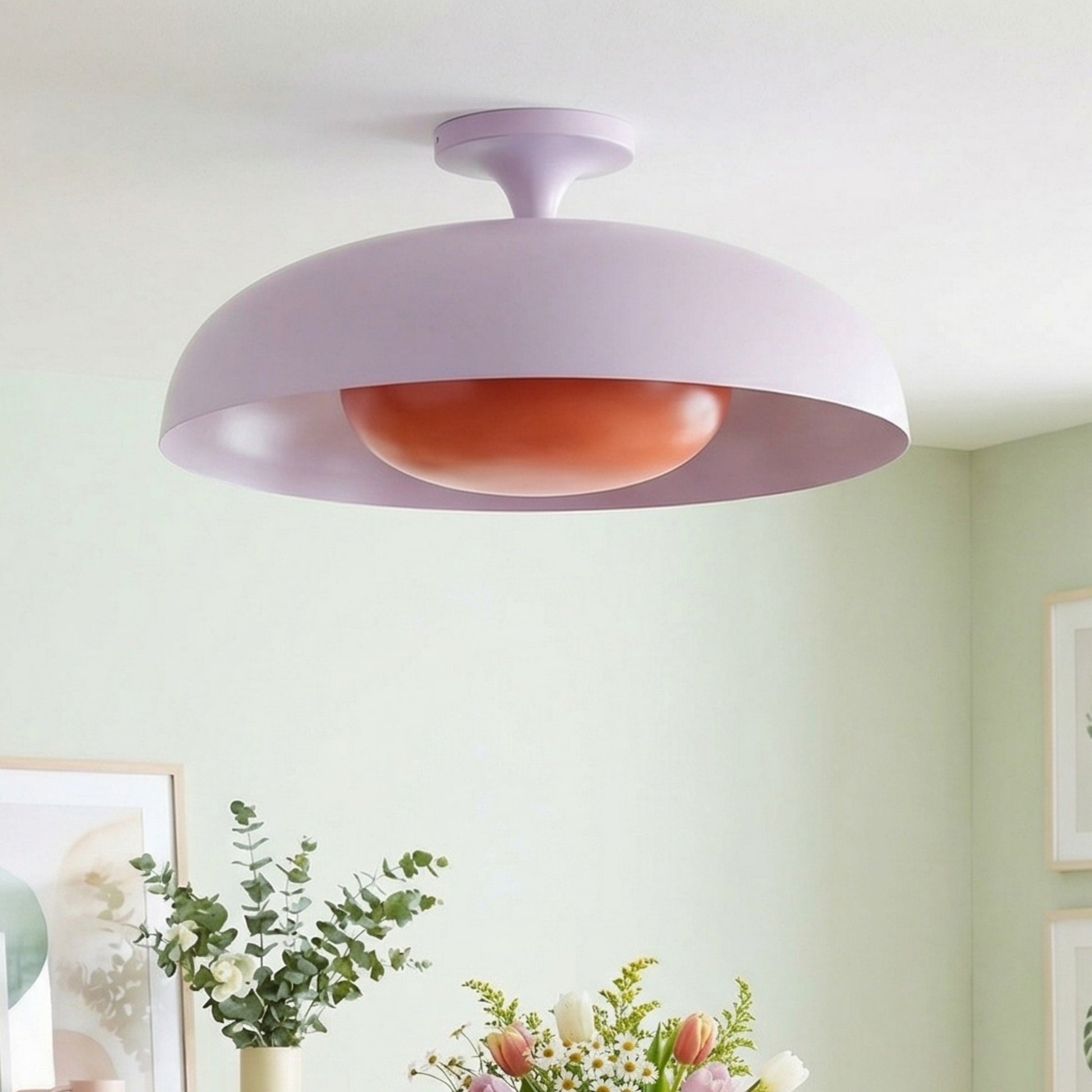 ‎Angelica Modern Yellow Metal Round Ceiling Light