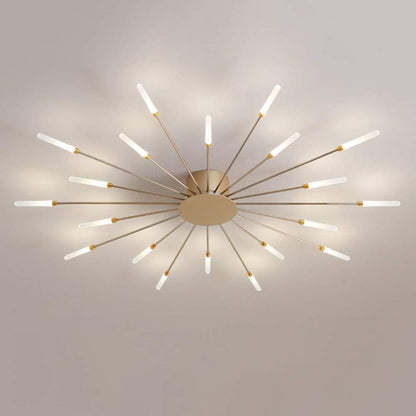 Pranika Modern Sputnik LED Fireworks Semi Flush Mount Ceiling Light