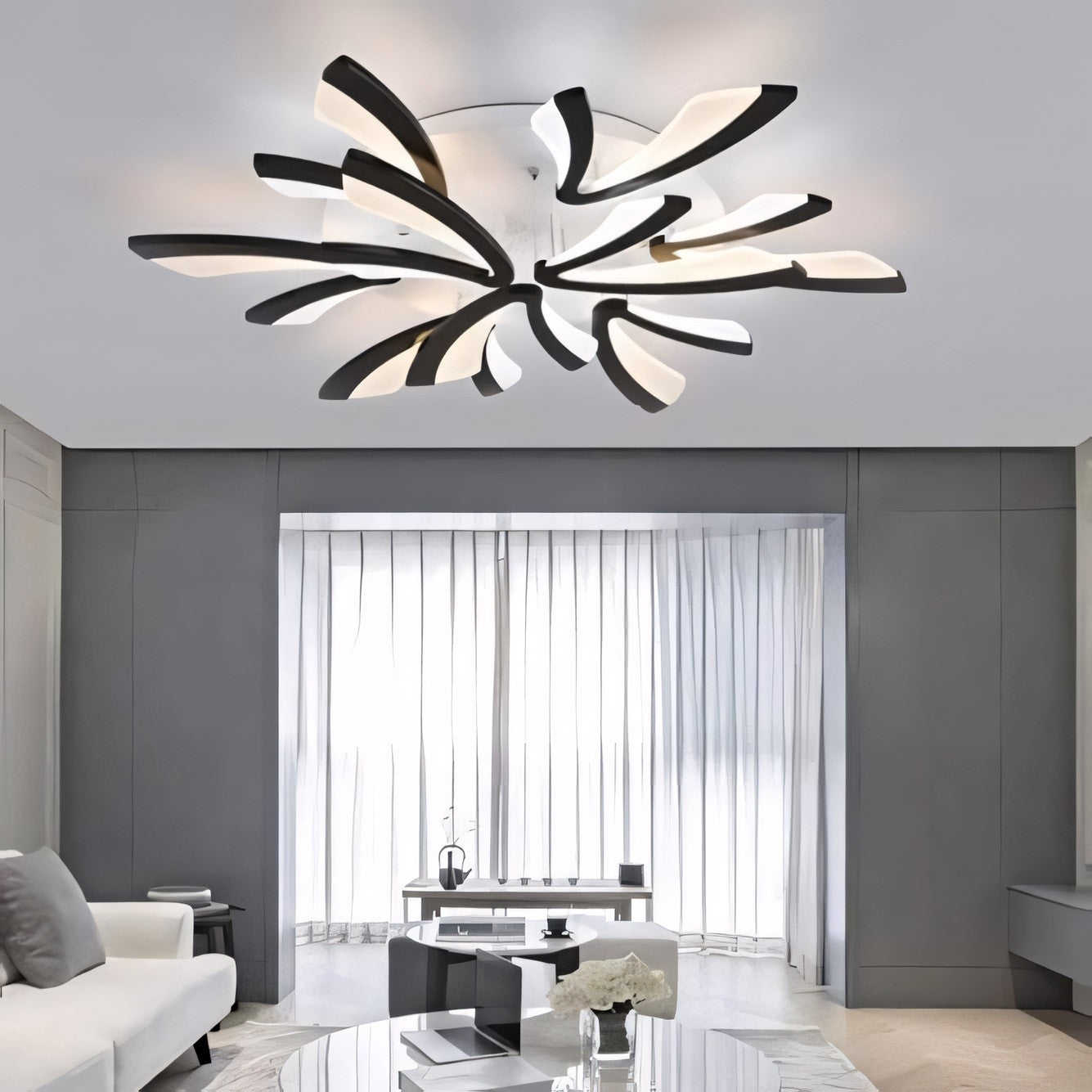 Sariel Led Dimmable Acrylic V Shape Ceiling Light