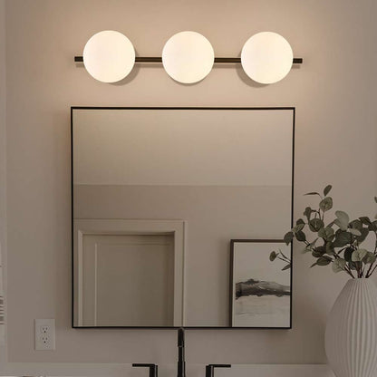 Larian White Glass Globe Bathroom Vanity Light