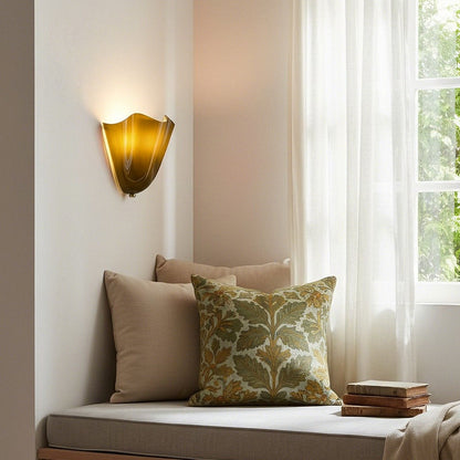 Kyrintha Mid-Century Skirt Shell Glass Fazzo Petalia Wall Sconce