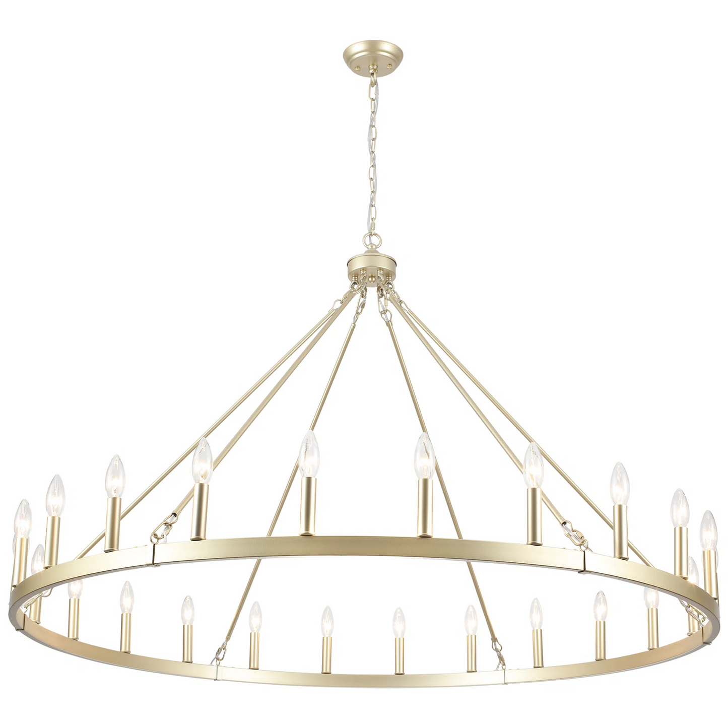 Raeth Farmhouse 24 Lights Wagon Wheel Candle Style Chandelier