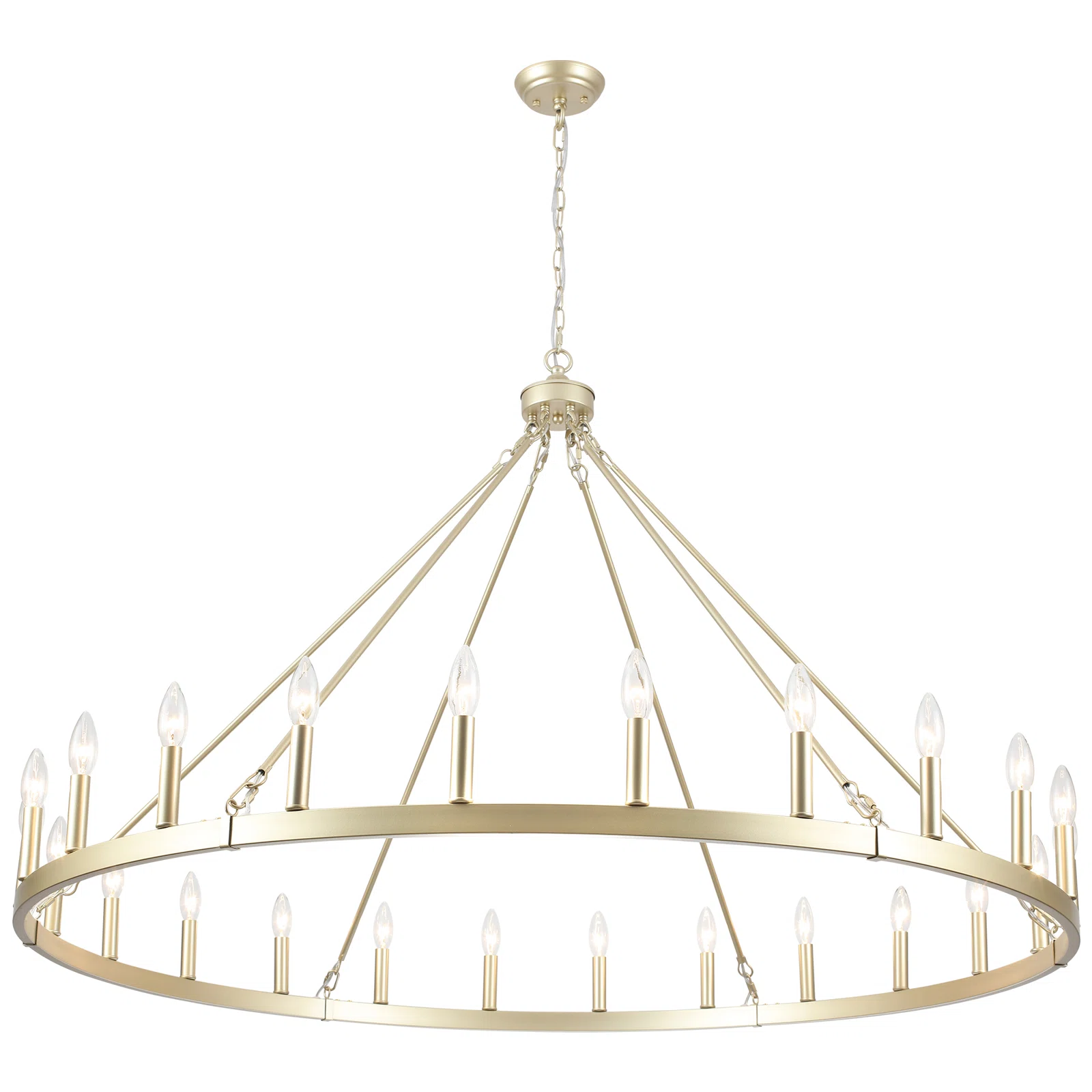 Raeth Farmhouse 24 Lights Wagon Wheel Candle Style Chandelier