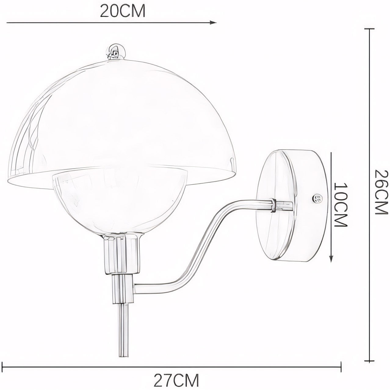 Xavra French Bauhaus Mushroom Glass Aisle Wall Lamp