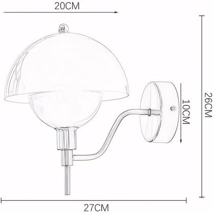 Xavra French Bauhaus Mushroom Glass Aisle Wall Lamp