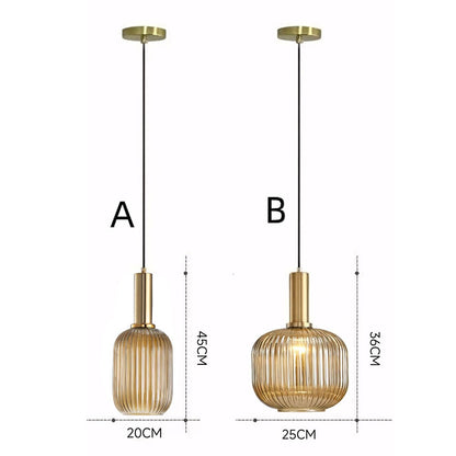Zarek Lantern Shape Vertical Striped Stained Glass Pendant Light