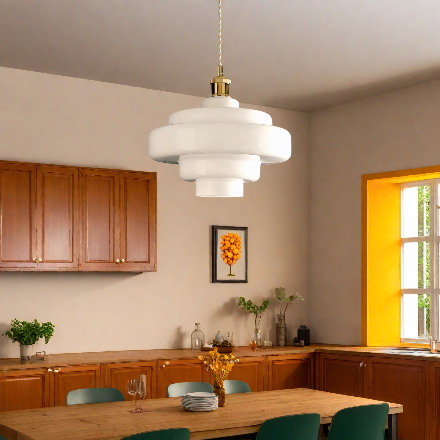 Yves Vintage Tiered Glass Pendant Light
