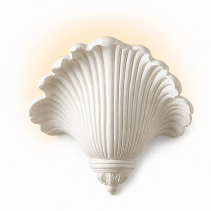 Brinley French Mid-century Resin Scallop Wall Sconce