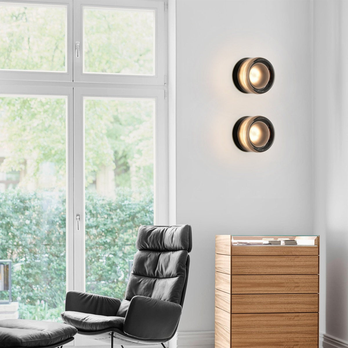 Gabriella Nordic LED Glass Flush Mount Sconce