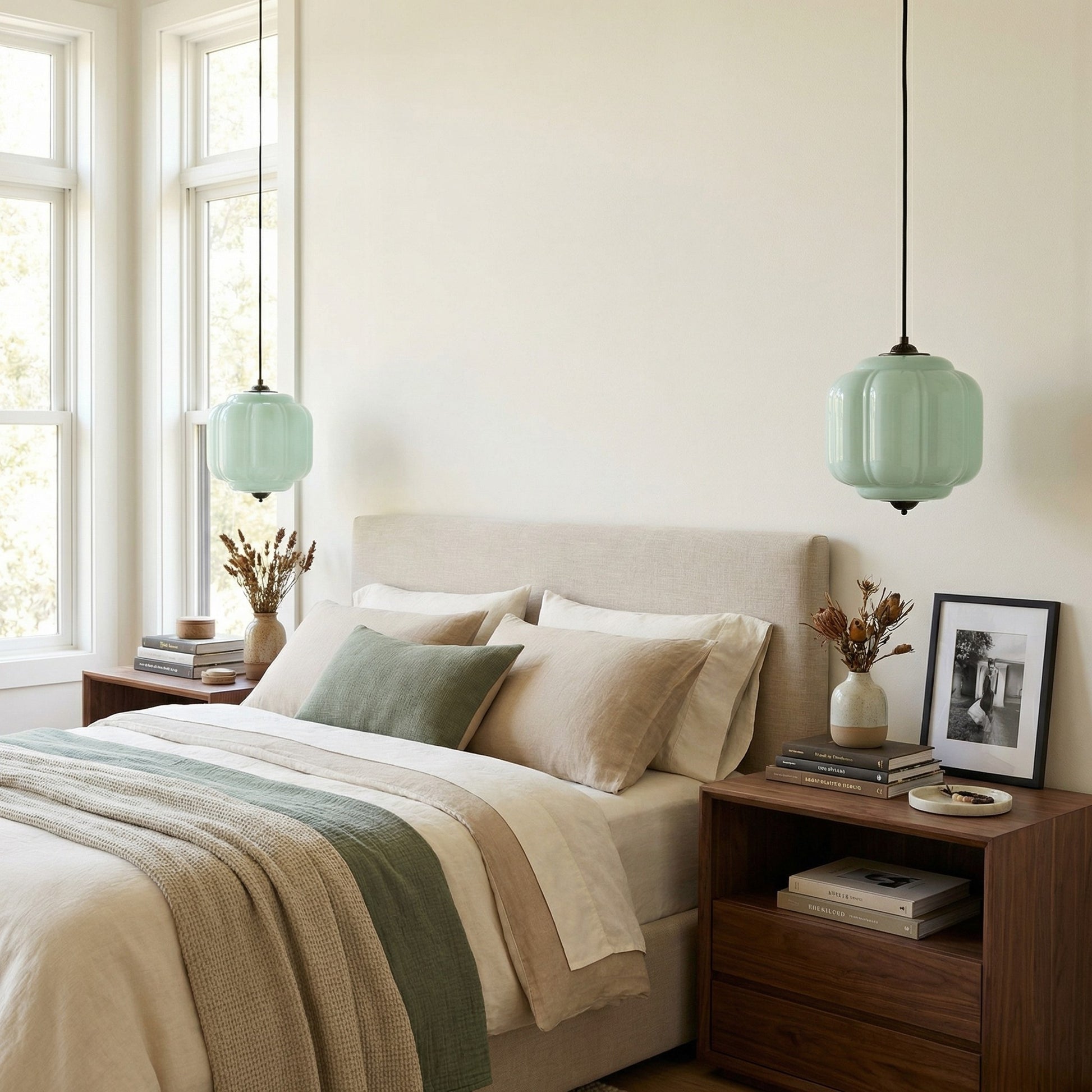 Cyrilith Vintage Milk Glass Oiled Brass Eloise Pendant light