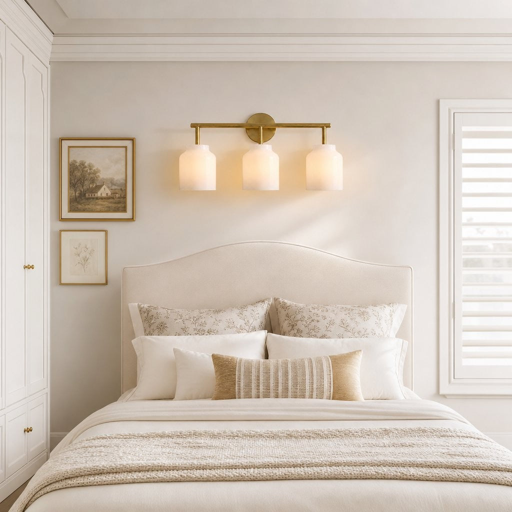 Drilon Modern 3-Light Milk Glass Bathroom Sconce