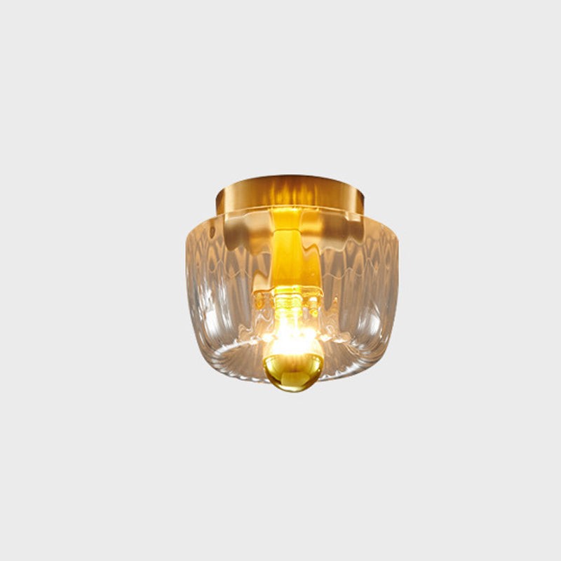 Rynik Mini Glass Sun Shape Full Copper Dual Purpose Flush Mount Light