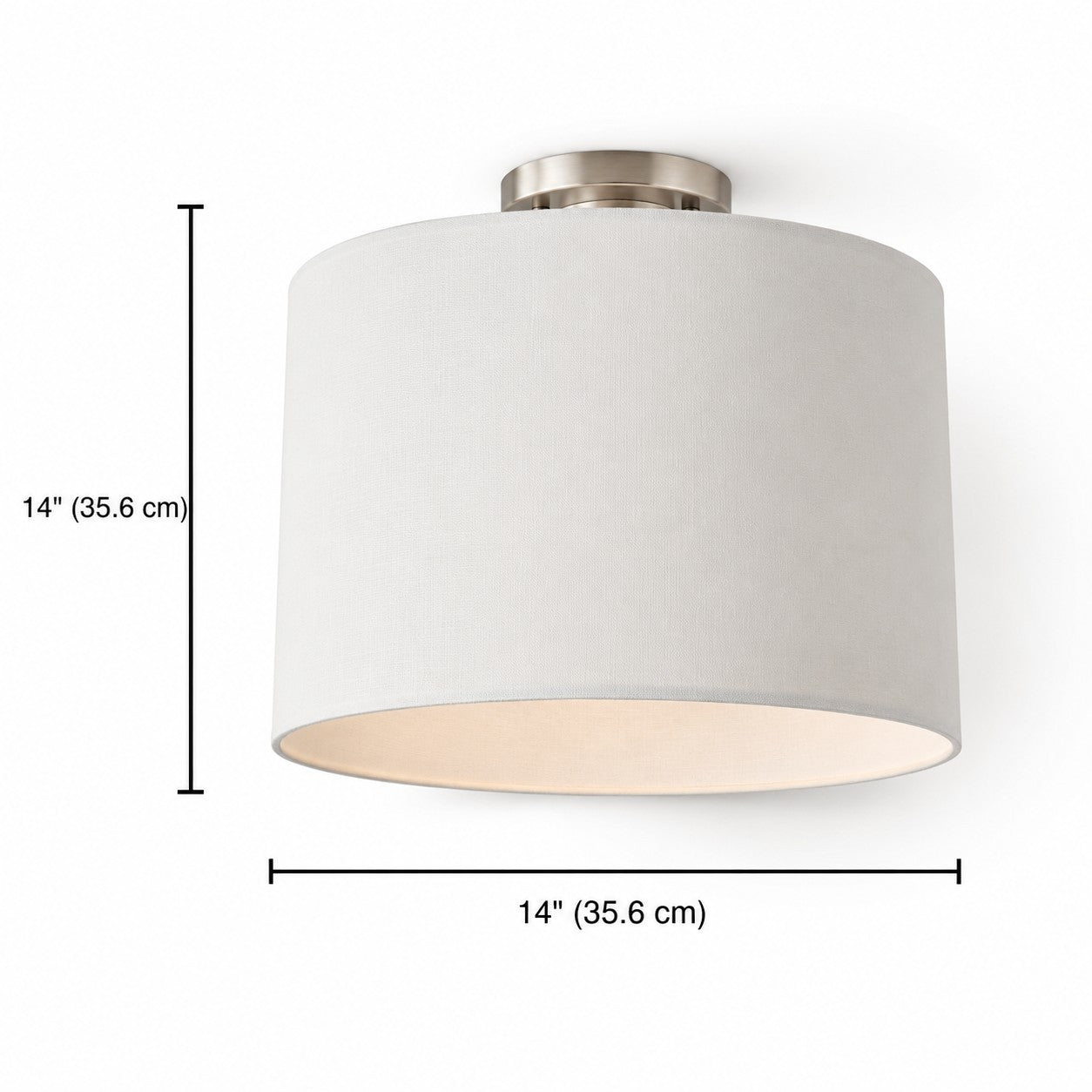 Kaethe Fabric Drum Shade Semi Flush Mount Light