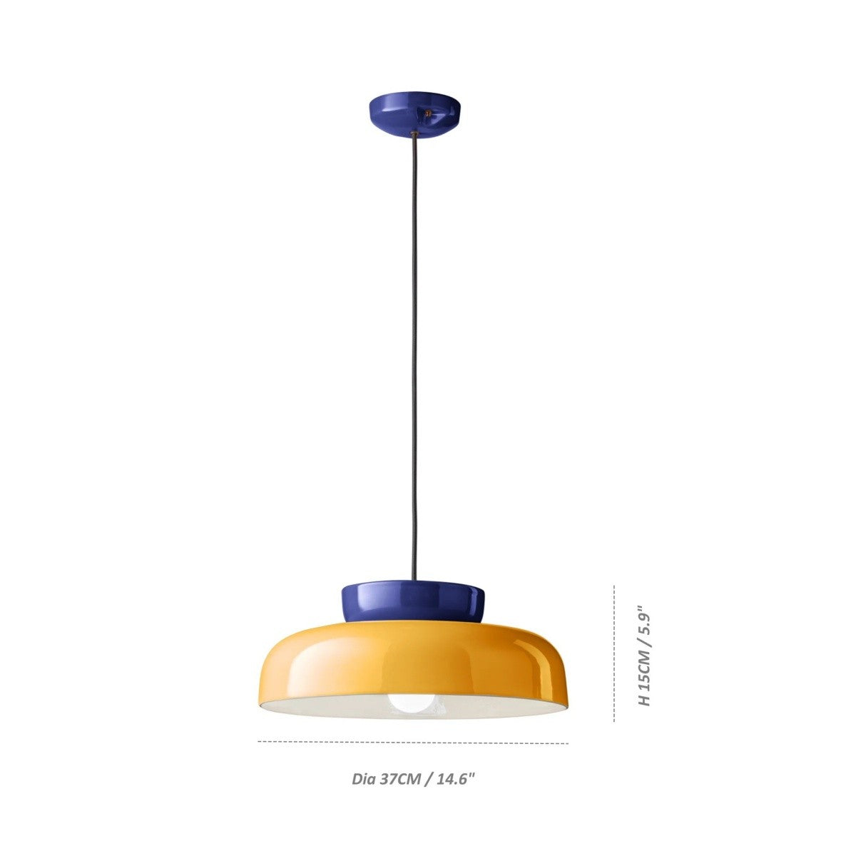 Smith Modern Nordic Bauhaus Macarons Bowl Shade Ceramic Pendant Light