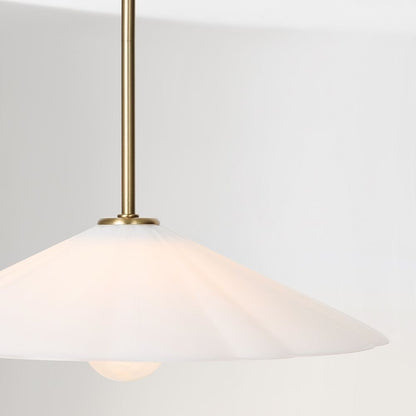 Veythra Modern Minimalist Rippled Glass Cone Pendant Lamp