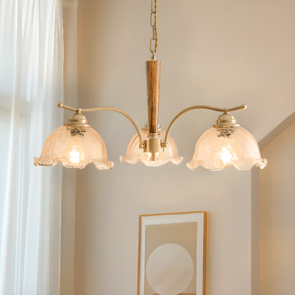 Erin French Country Crack Flower Glass Chandelier