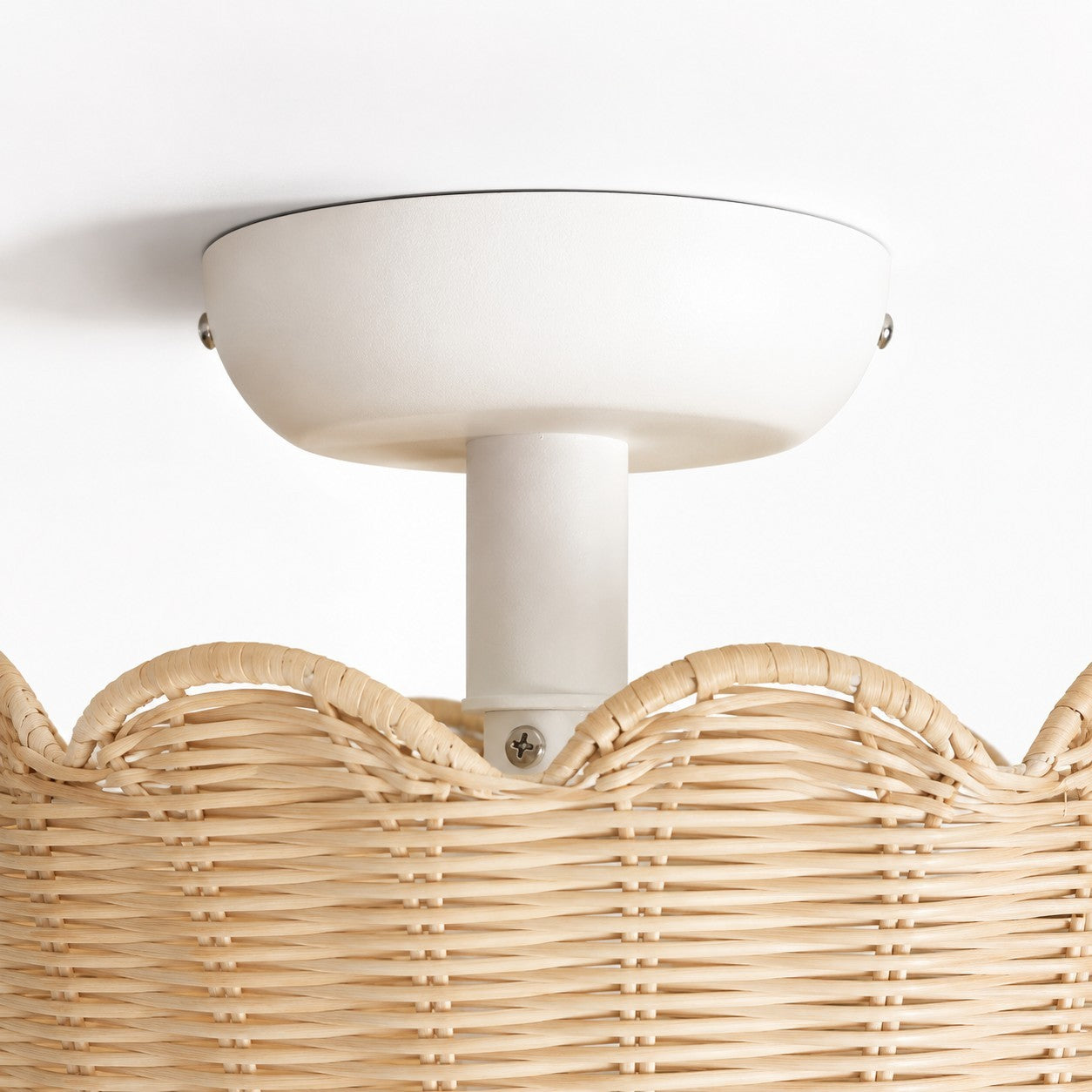 Andrew Natural Flower Rattan Flush Mount Ceiling Light