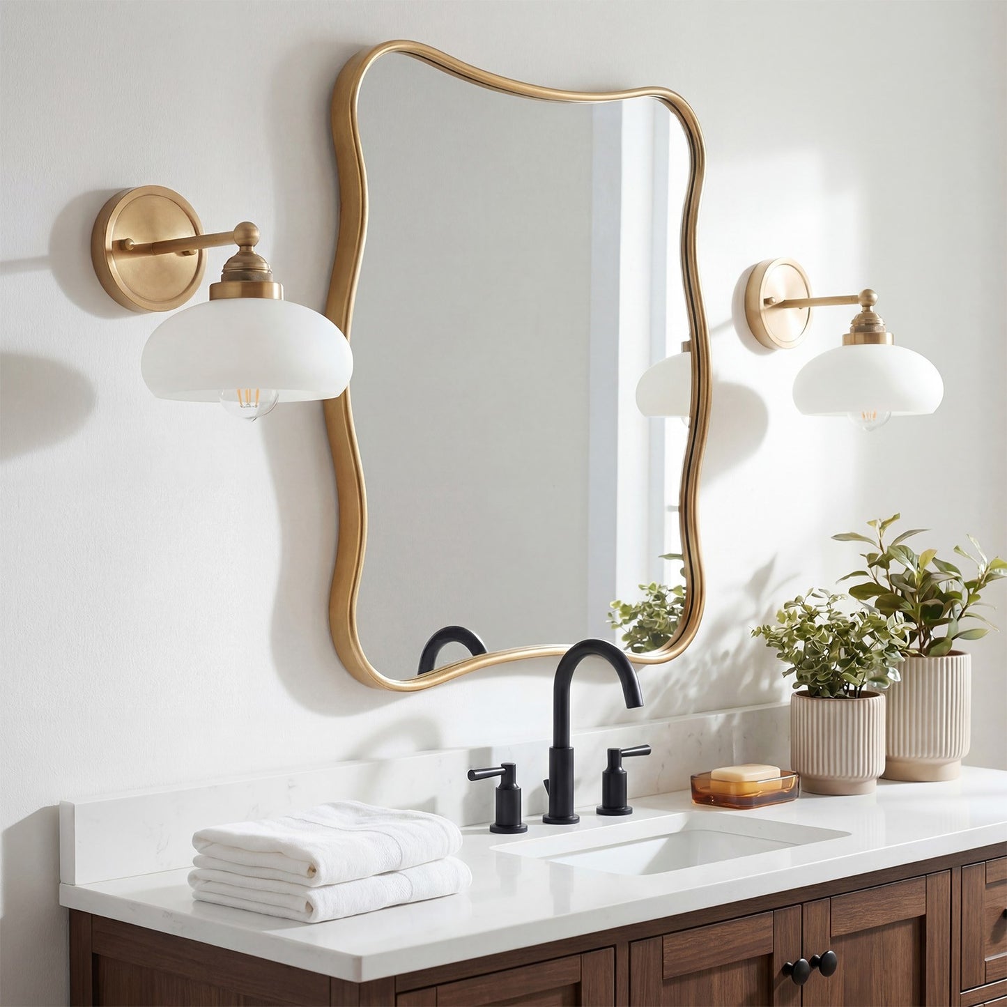 Alberta Bauhaus Milk White Glass Wall Sconce