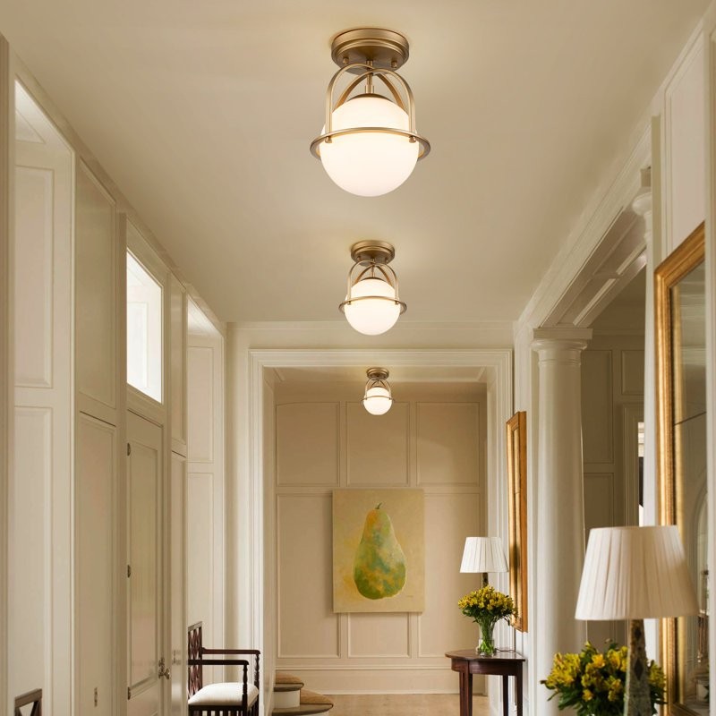 Aurea Vintage Globe Flush Mount Ceiling Light