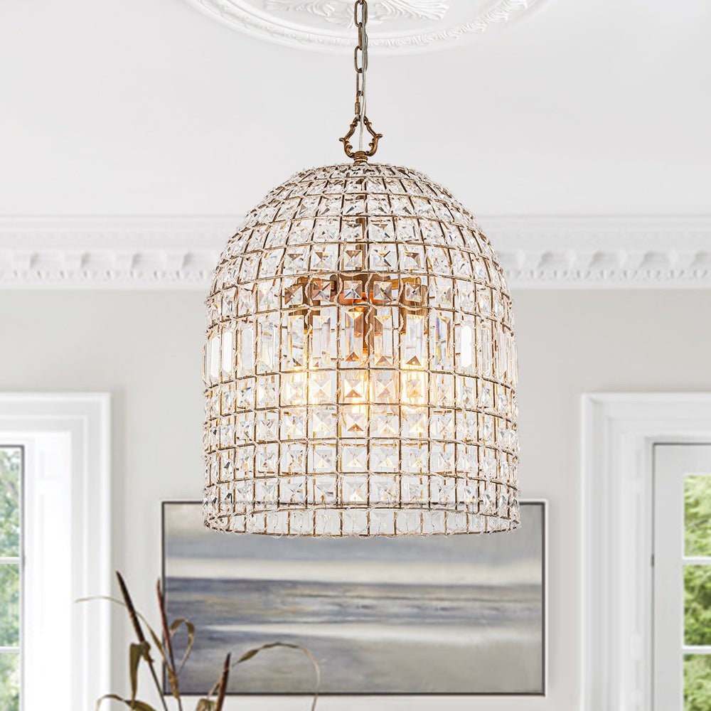 Zelda French Crystal Birdcage Pendant Light