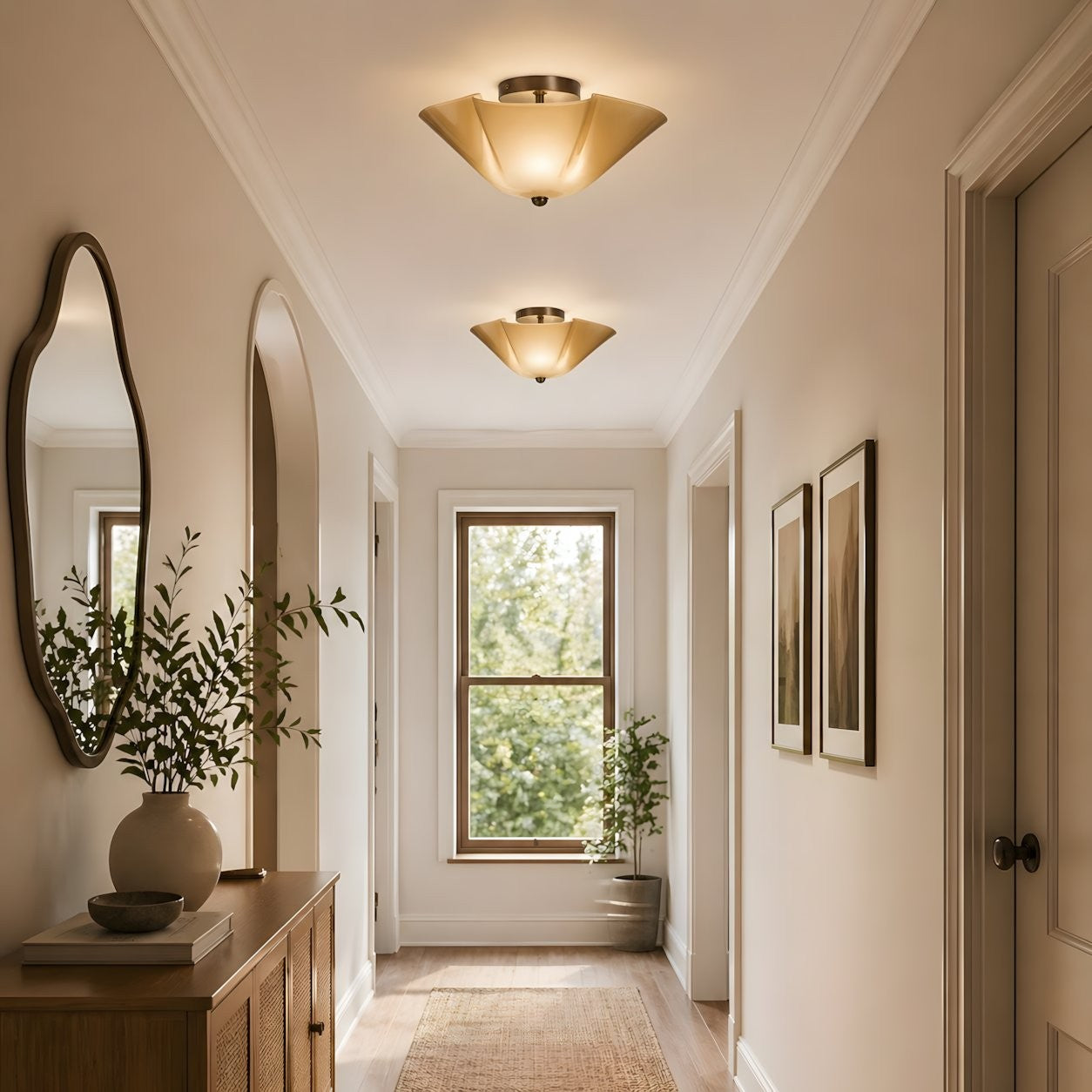 Esmay Modern Wavy Glass Fazzo Flush Mount Ceiling Light