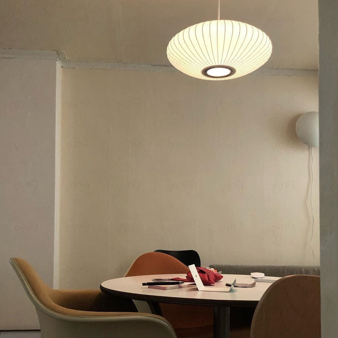 Leocadia White Saucer Nelson Bubble Pendant Light