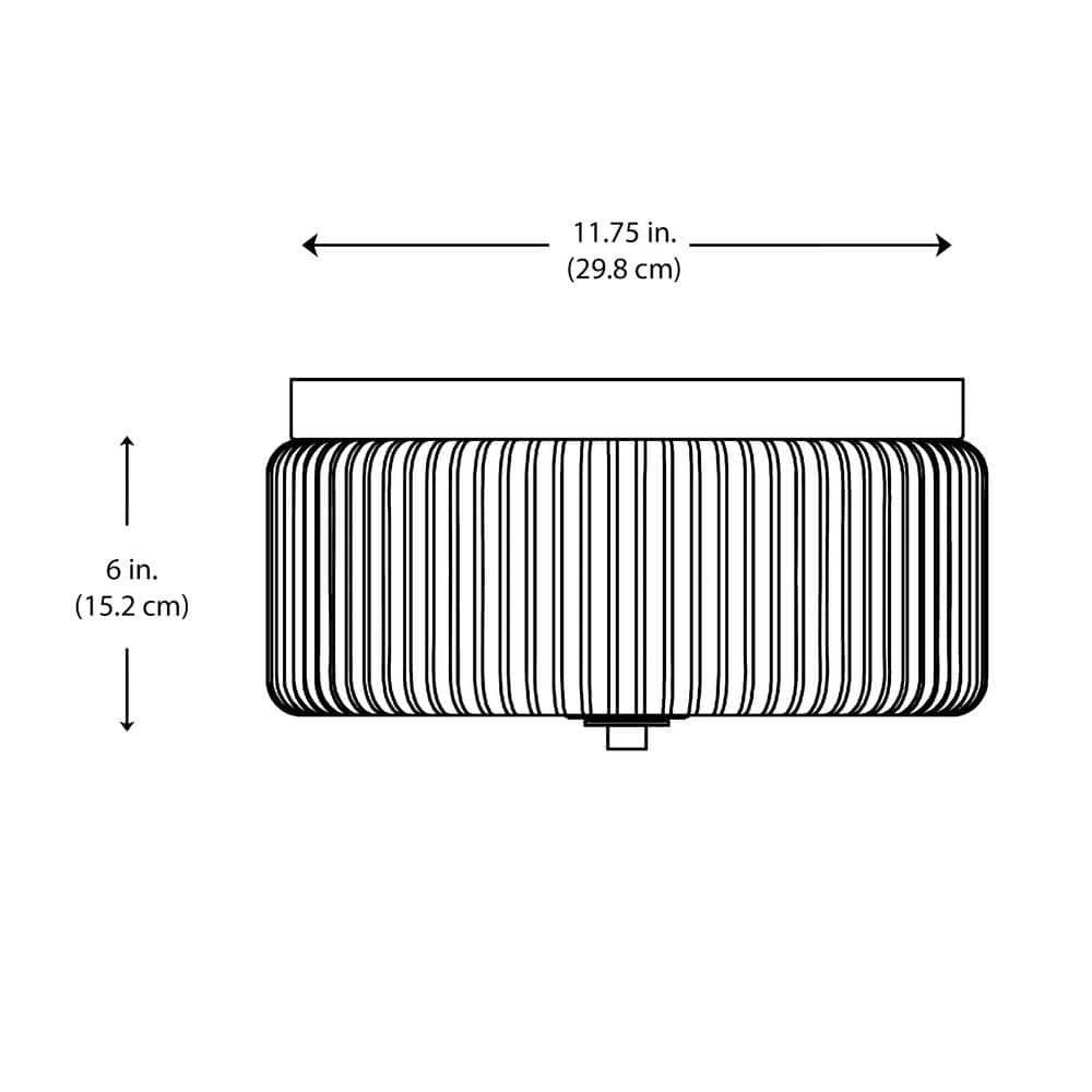 Pax Farmhouse Ribbed Glass Round Flush Mount Ceiling Light