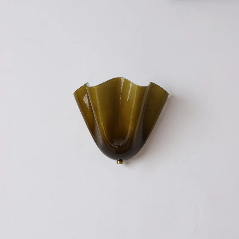 Kyrintha Mid-Century Skirt Shell Glass Fazzo Petalia Wall Sconce