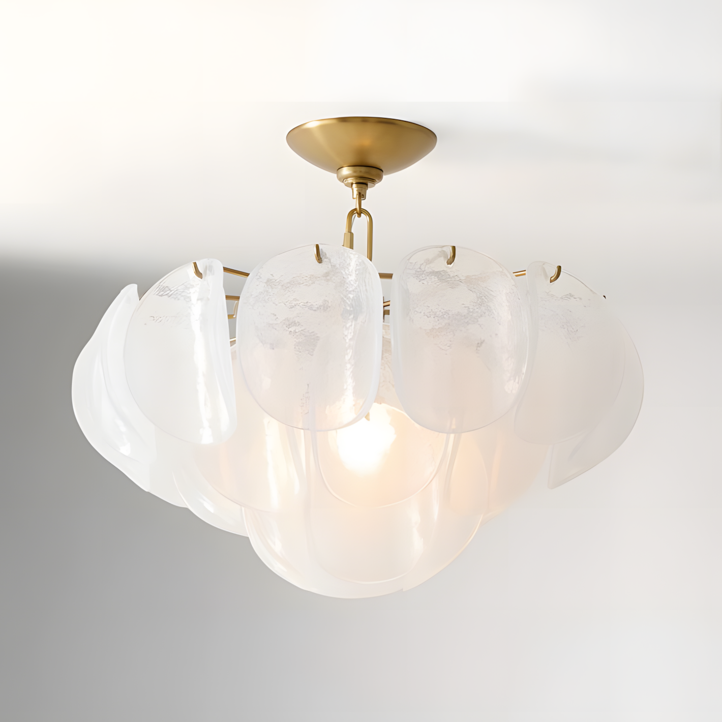 Pelagia Modern Textured Glass Flush Mount Ceiling Light