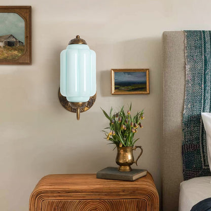 Vintage Elegant Milk Glass Eloise Wall Sconce - Retro Accent Lighting for Bathroom\Bedroom\Hallway