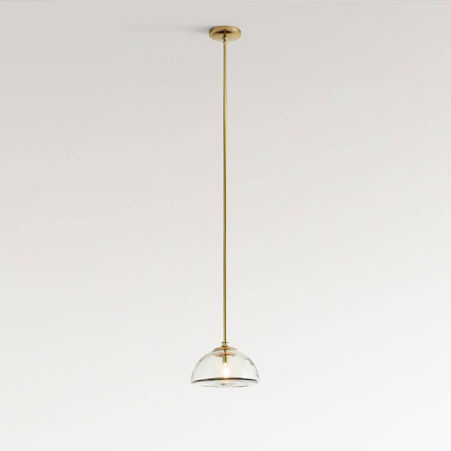 Brenna Modern Brass Cast Glass Dome Pendant Light