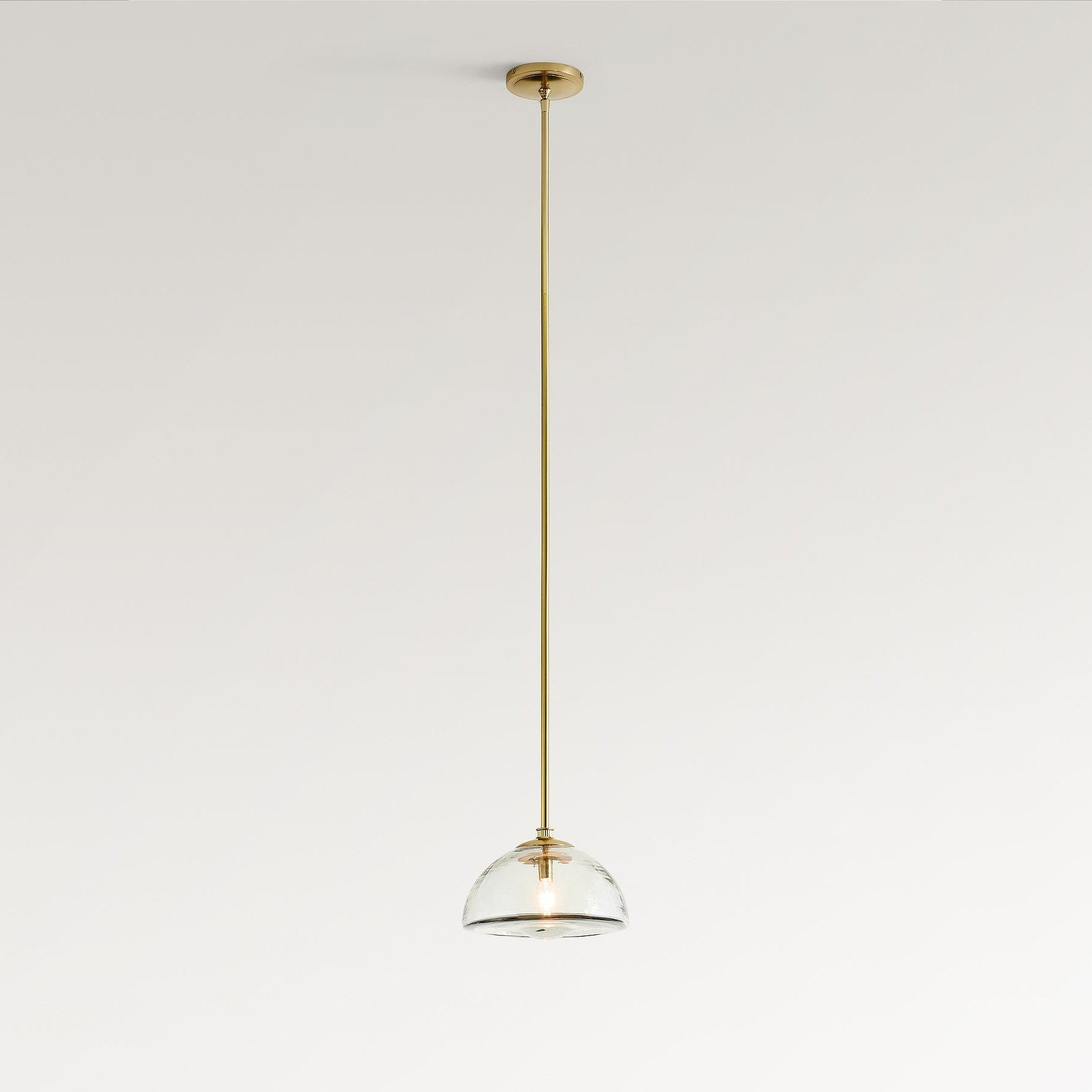 Brenna Modern Brass Cast Glass Dome Pendant Light