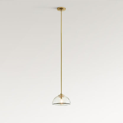 Brenna Modern Brass Cast Glass Dome Pendant Light