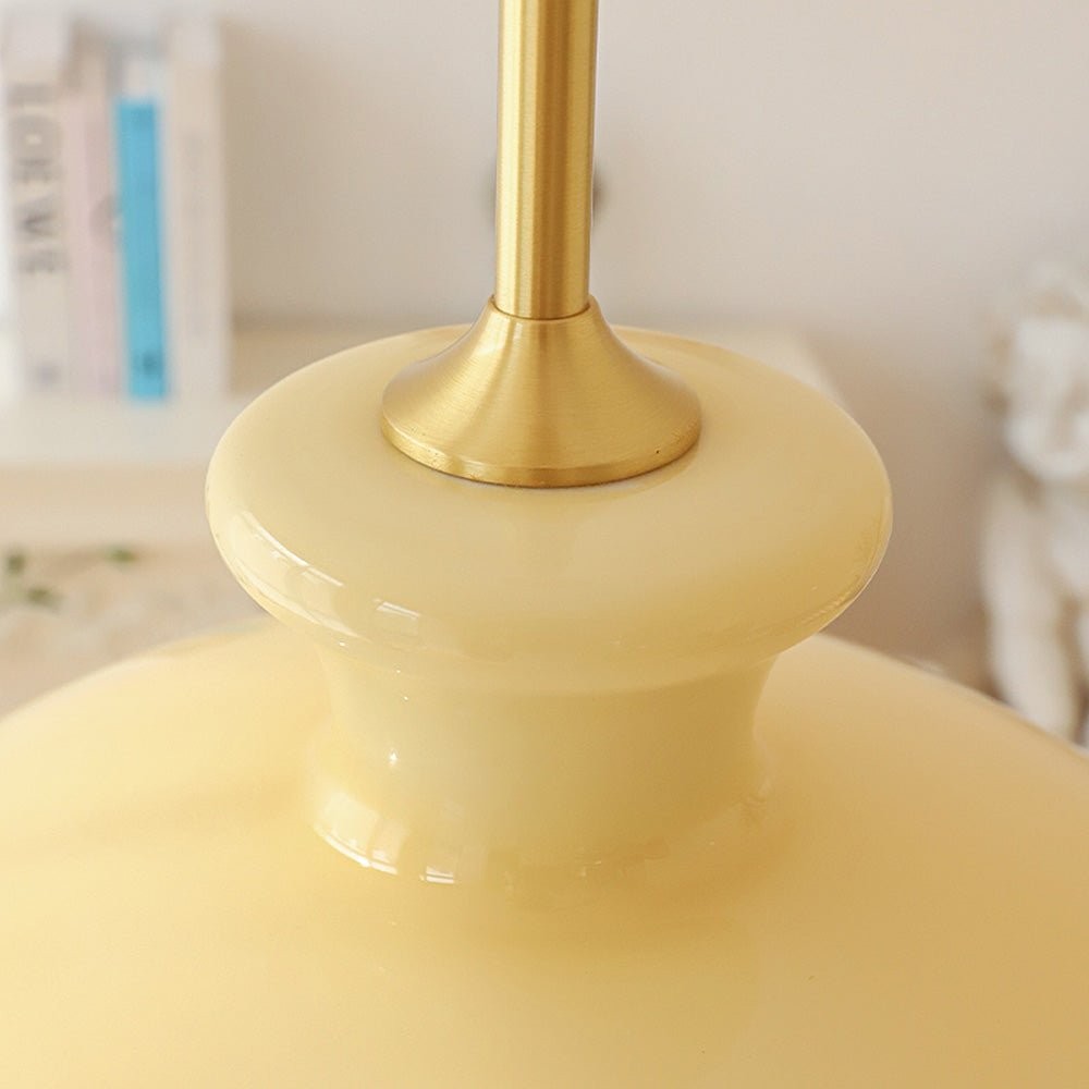 Derwent Bauhaus Cream Yellow Glass Pendant Light