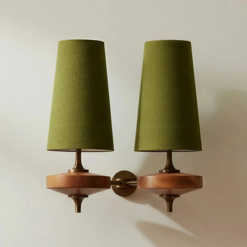 Nyxara Vintage  Fabric Tapered Shade Wall Sconce