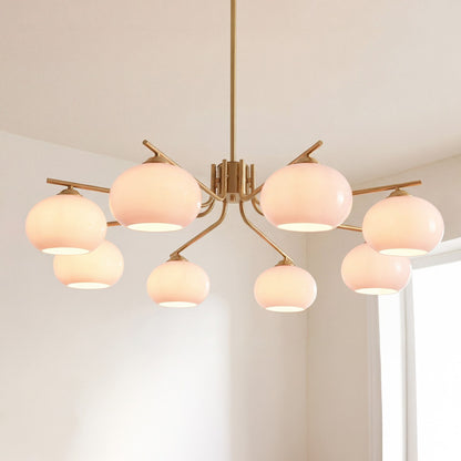 Kairox Mid Century Bauhaus Large Glass Globe Sputnik Chandelier